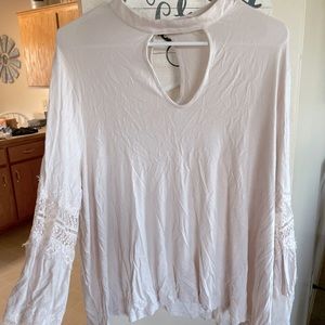 Xhilaration XXL Light Pink Lace Detail Top